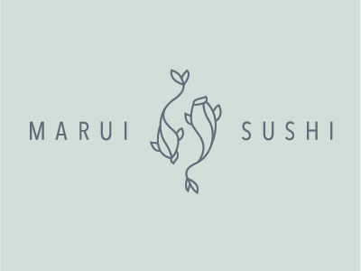 Marui Sushi branding illustration logo logodesign rebrand typography