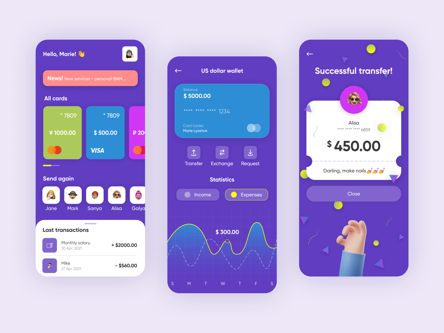 Mobile banking by Marie on Dribbble