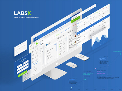 Laboratory dashboard blue graphic icons lab redesign sitemap ui ux web design