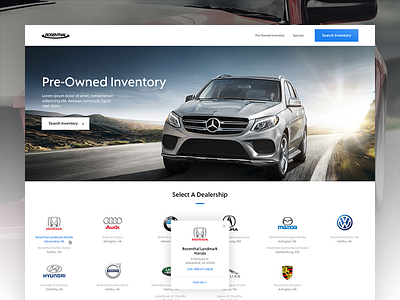 Rosenthal Automotive platform // web & mobile design automotive car dealership drive features filtres gallery inventory mobile platform