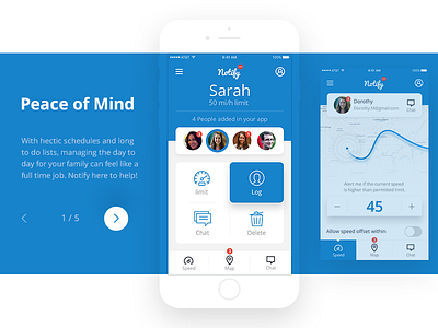 Peace of Mind / Notify chat family features full time job mind peace safety schedule screen to do list
