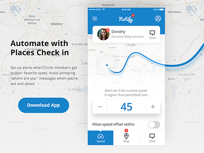 Notify / Places chek in alert android app automate download favorite features ios map speed spots