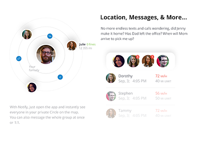 Notify / Locations, Messages and more…