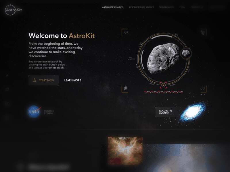 AstroKit — NASA Dashboard (Animation) animation asteroid constellations discovery eclipse kit mars nasa night sky stars telescope