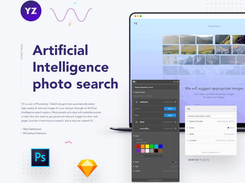 YZ Project - Leading animation ai artificial intelligence animation behance dashboard interactions interactive photo photoshop plugin responsive