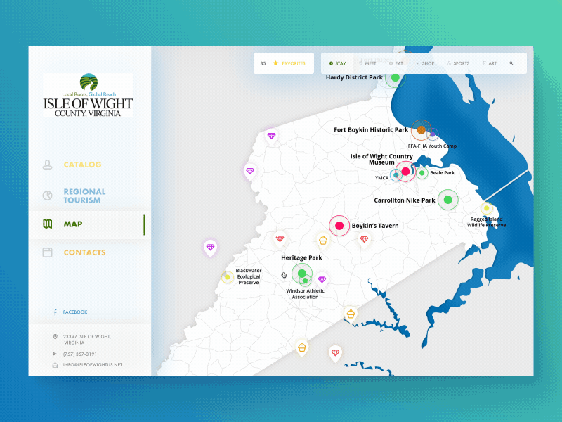 Map Animation - Isle of Wight animation county flow interactions location map motion redesign tour trip ux virginia