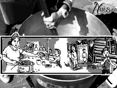 comedor animation design dibujo illustration pluma tinta ui