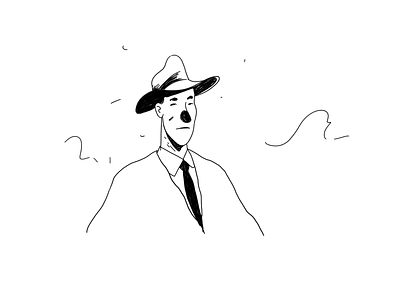 Detective detective drawing hat illustration line man