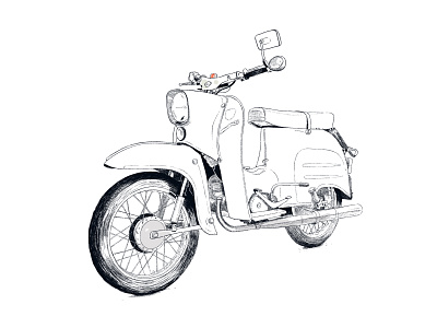 Simson Schwalbe ddr drawing editorial illustration illustration line motorcycle schwalbe simson