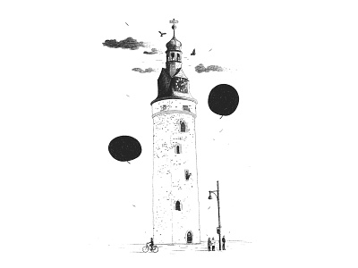 Leipziger Turm drawing editorial illustration illustration line tower