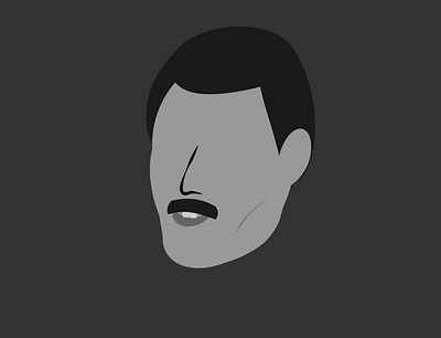 minimal Freddie _ SEVEN ARTS project art artwork design flat freddie freddie mercury illustration illustrator minimal minimalistic musician vector