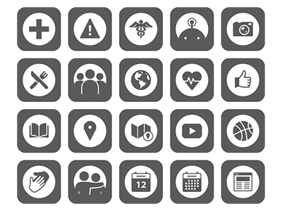 University Mobile App Icons