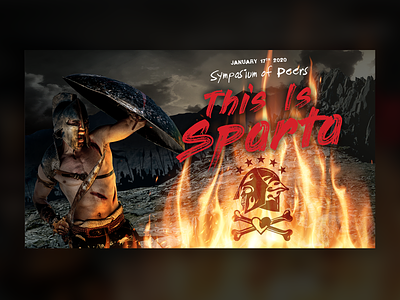Spartan Presentation Cover Slide 300 battle fire shield sparta this is sparta