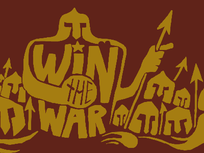 Win The War illustration screenprint t shirt design