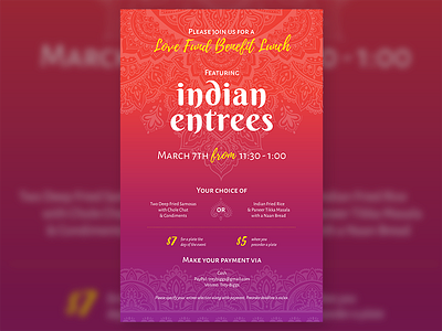 Benefit Lunch featuring Indian Food poster