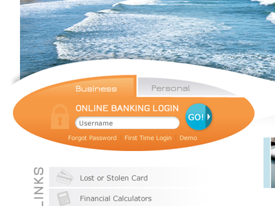 2 Sided Online Banking Login login modern surf web website