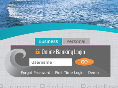 "Watered Down" Online Banking button login ocean online banking tabs wave