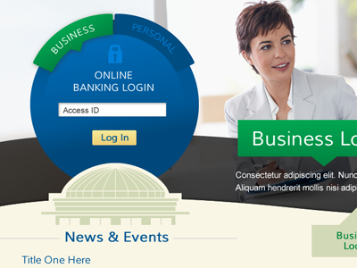 Round Login with Banner II log in login web website