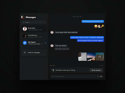 Chat concept dark mode