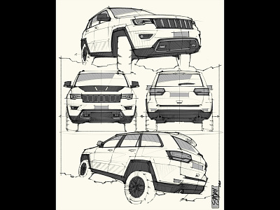 Jeep Grand Cherokee 4x4 automotive automotive design car poster jeep suv transportation design