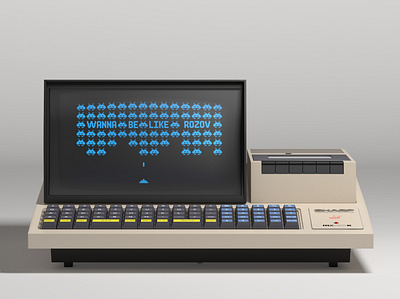 Sharp MZ-80K (1978) 3D modelling with Cinema 4D 3d cinema 4d computer design modeling retro sharp