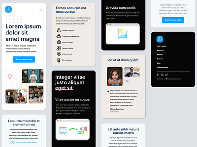 Mobile design of a startup's website card card design colorful illustration mobile design mobile designer mockup startup ui web design webdesign