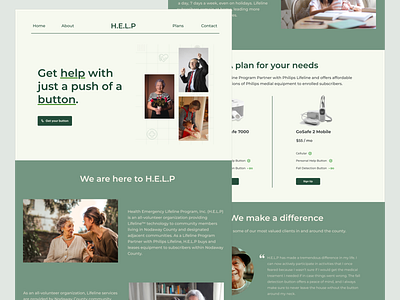 Website design for H.E.L.P branding colorful contrast elderly health logo medical old ui web design website