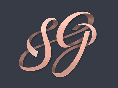 SG Ribbon Monogram beginner handlettering illustration lettering monogram newbie procreate typography weekly challenge weeklywarmup