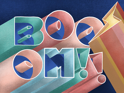 BOOOM!! 3d beginner design cuts handlettering illustration lettering procreate procreate app shoutbam tutorial