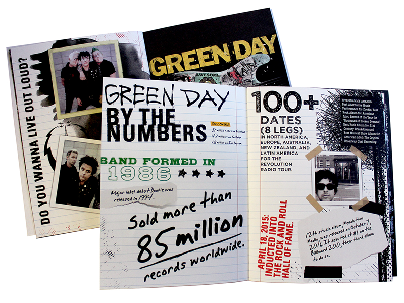 Green Day print design tour book