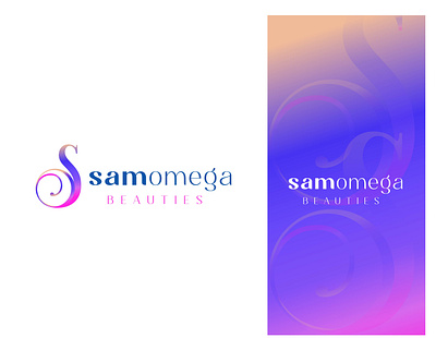 SAMOMEGA modern logo branding colorful logo design gradient icon logo logo design lettering minimal modern logo typography