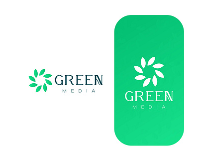 green media logo beauty logo branding design flat icon lettering logo logo design lettering minimal typography