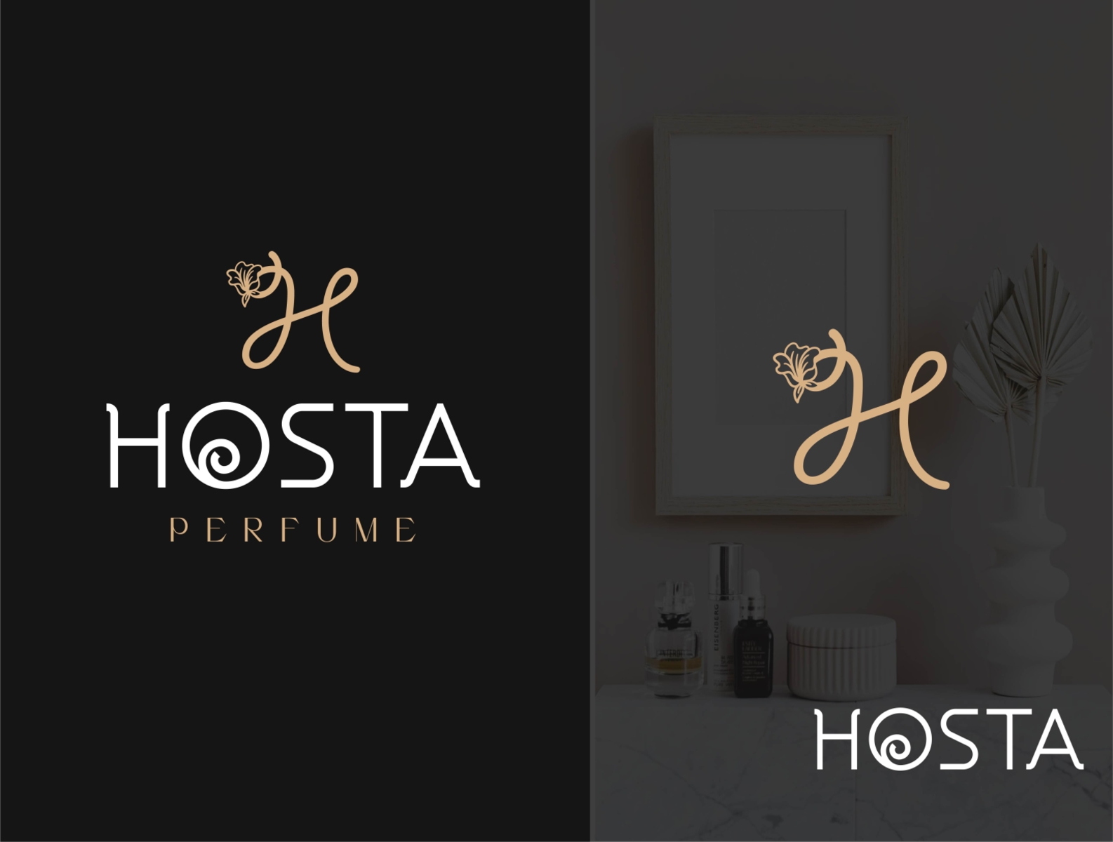 Luxury Perfume Emblem on Brown Online Logo Template - VistaCreate