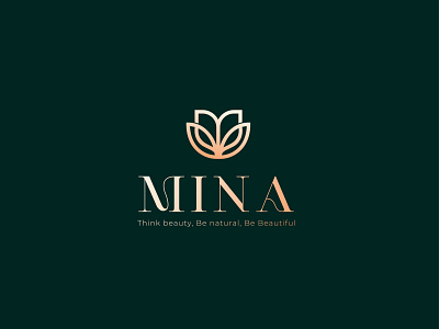 mina cosmetic logo beauty logo branding clean design flat icon logo luxury brand minimal typography