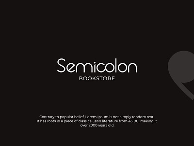 Semicolon Bookstore branding businesslogo design fontlogo logo logo design lettering minimal modernlogo simplelogo textlogo typography