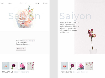 floral business landing page