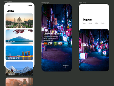 Travel App Prototype branding mobile portfolio travel app design uiux