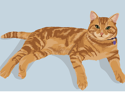 Ginger Cat art cat hand drawn handmade illustration illustrator pets portrait