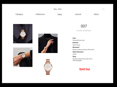 The:5TH Redesign luxury watches webdesign website