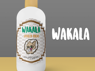 Wakala Spoiled Milky - Hand Soap animal animal illustration art brand design brand identity branding cartoon cartoon character coco coconut color diseño gráfico hand soap icon kids logo marca racoon vector