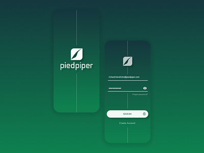 Pied Piper Sign-in Concept app concept design figma pied piper silicon valley startups tech ux ui