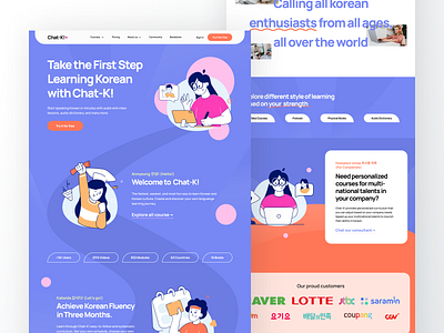 Chat-K Courses - Landing Page Exploration 💻 🇰🇷 product design ux