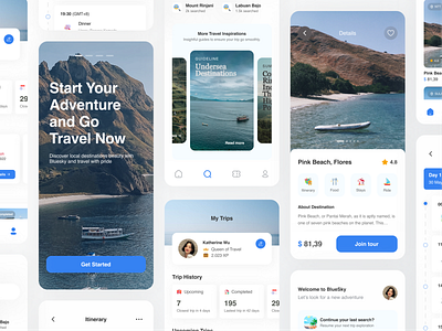 BlueSky UI - More Interface of Travel Mobile App 🏖