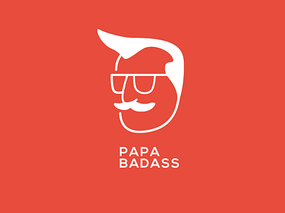 Papa badass badass face logo orange papa red sale
