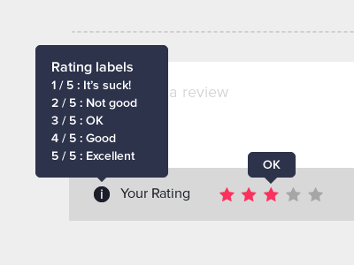 Rating label flat interaction interface rating star tip tooltip ui web