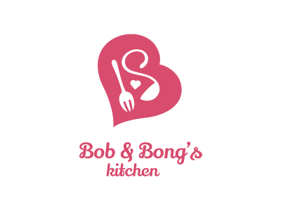 Cook With Mother's love food heart kitchen logo pink