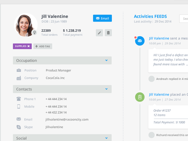 Contact info by Anna Molly on Dribbble