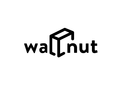 Wallnut Logo black bold logo minimal nut wall wallnut white