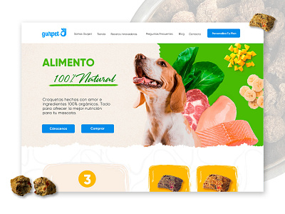 Sitio Web - Alimento Orgánico para Mascotas dog food dog kibble organic food pets web desing