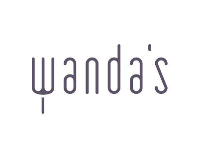 Wanda's - Logo Design fork logo design mark one color simple wandas